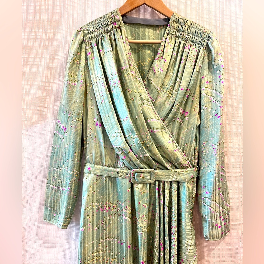 Vintage 80s Floral Haute Couture Dress Jugoexport by Mirjana Maric Yugoslavian